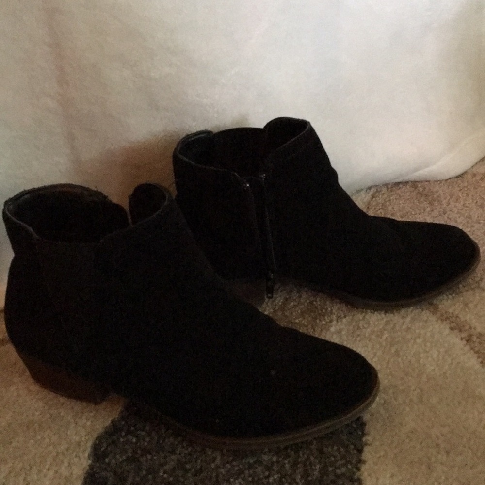 Black suede booties